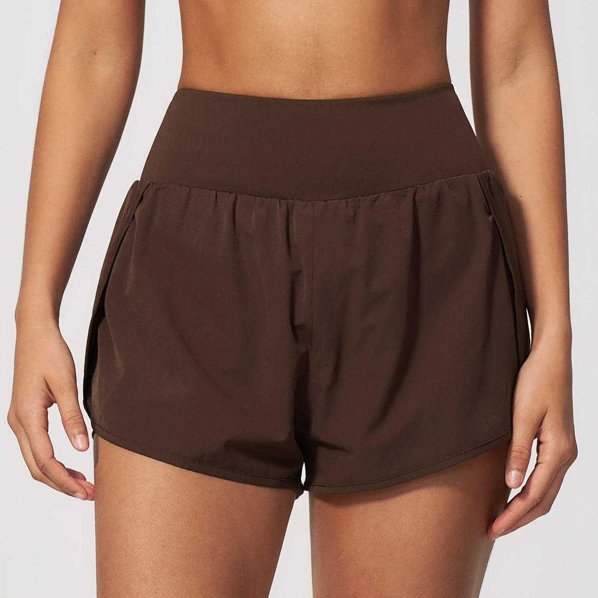 New False Two-piece Sports Shorts Gym Clothes Women Yoga Fitness Short Pants Outdoor Breathable Quick Drying High Waist Tights