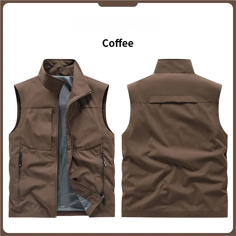 New Summer Men Outdoor Waterproof Quick Drying Cargo 5XL Vests Male Thin Mesh Breathable Waistcoats Climbing Sleeveless Jackets