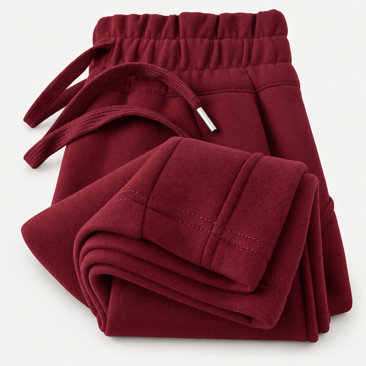SoftDrape Wide Leg Trousers in Red on a warm light-grey studio background