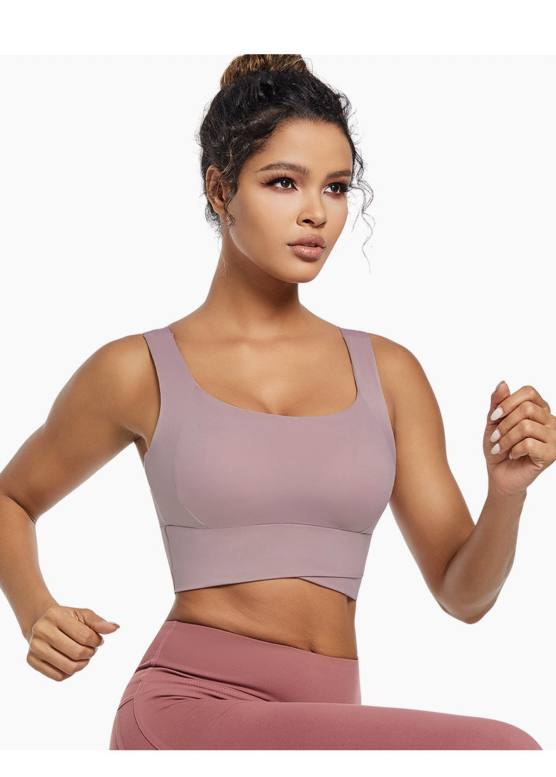Sports Underwear Women's Fitness Running Shockproof Yoga Beauty Vest plus size No Steel Ring Anti-sagging Push-up Sports Bra
