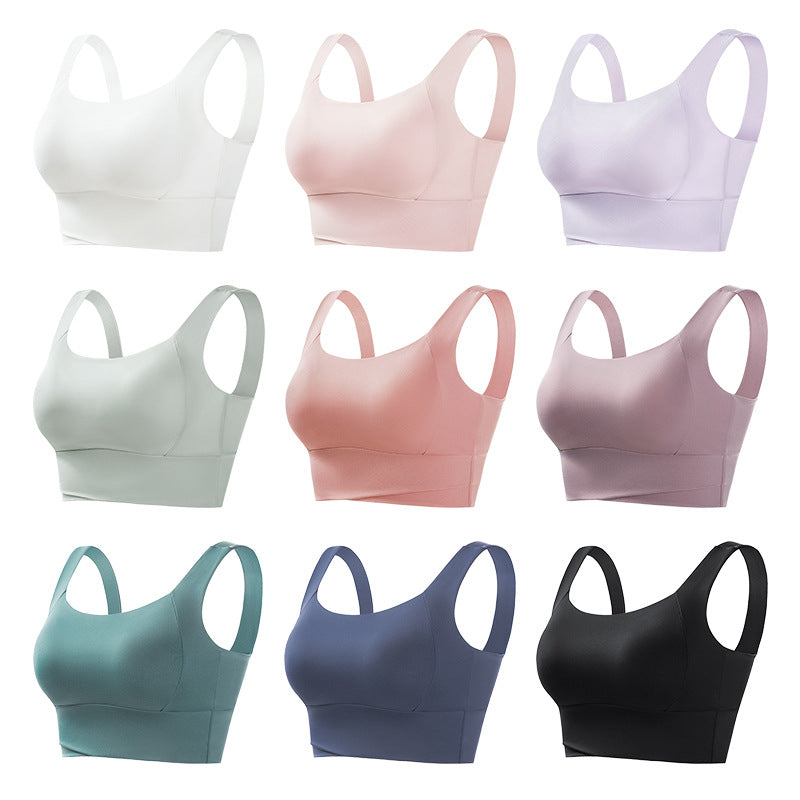 Sports Underwear Women's Fitness Running Shockproof Yoga Beauty Vest plus size No Steel Ring Anti-sagging Push-up Sports Bra