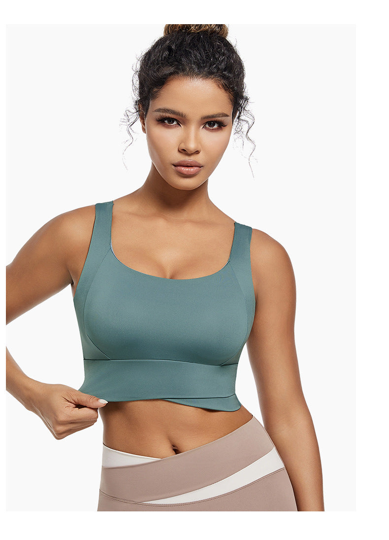Sports Underwear Women's Fitness Running Shockproof Yoga Beauty Vest plus size No Steel Ring Anti-sagging Push-up Sports Bra