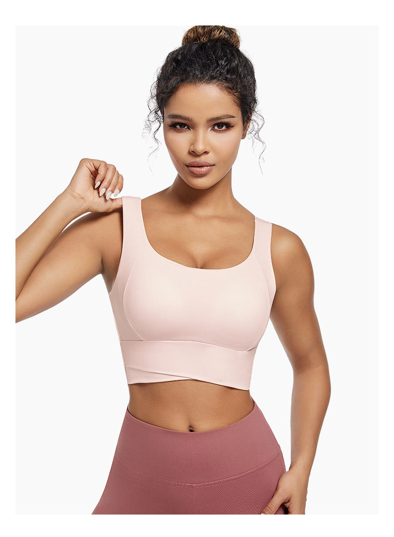 Sports Underwear Women's Fitness Running Shockproof Yoga Beauty Vest plus size No Steel Ring Anti-sagging Push-up Sports Bra