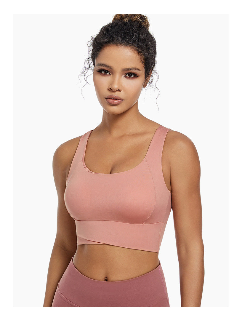 Sports Underwear Women's Fitness Running Shockproof Yoga Beauty Vest plus size No Steel Ring Anti-sagging Push-up Sports Bra