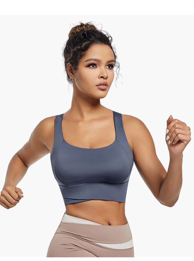 Sports Underwear Women's Fitness Running Shockproof Yoga Beauty Vest plus size No Steel Ring Anti-sagging Push-up Sports Bra