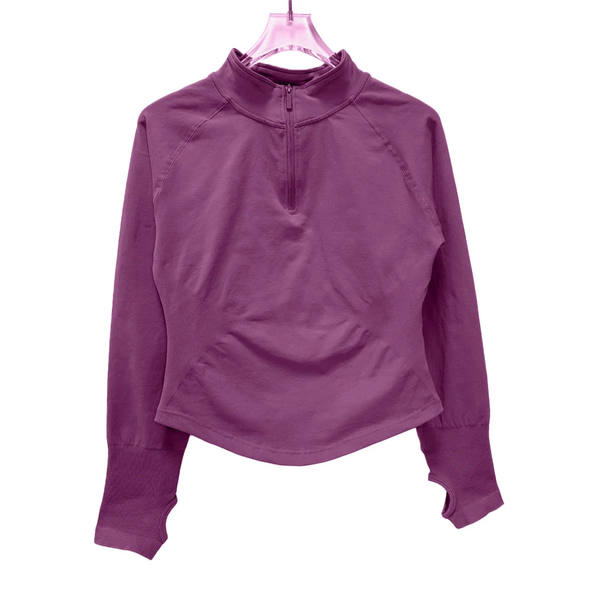 NCLAGEN Gym Clothes Woman Half Zippy Workout Running Fit Jacket Long Sleeve Outdoor Sports Seamless Top Yoga Pilates Clothing