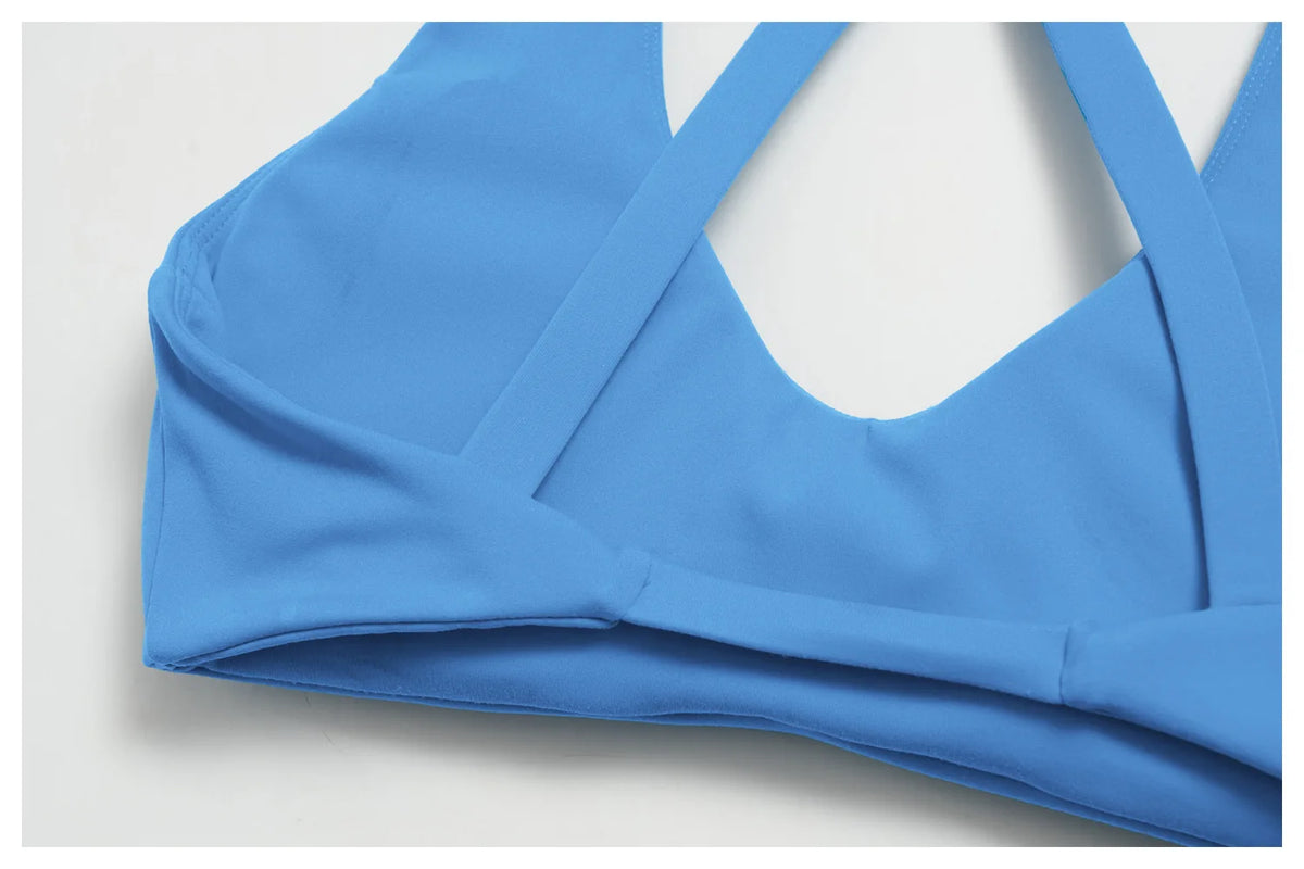 NCLAGEN Gym Set 2 Piece Workout Clothes For Women Bra & Wide-leg Trousers High Wais Fitness Suit Sport Outfit Pilates Sportwear