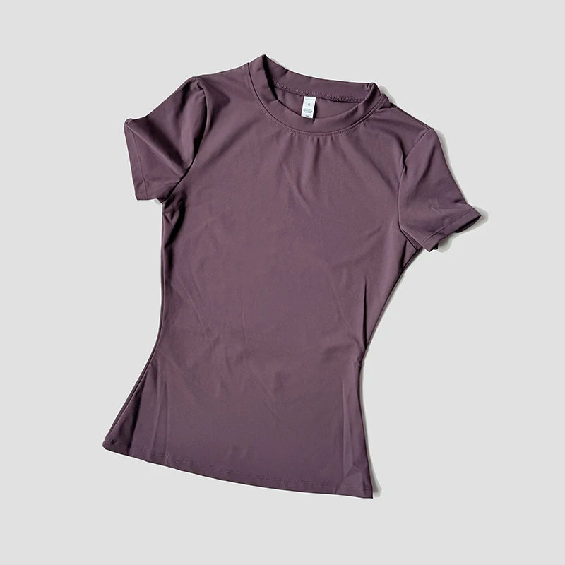 WAREBALL Sports Tops Quick-drying Ladies Tank Top Fitness Running Yoga Short Sleeve Elastic Breathable Yoga T-Shirt For Women