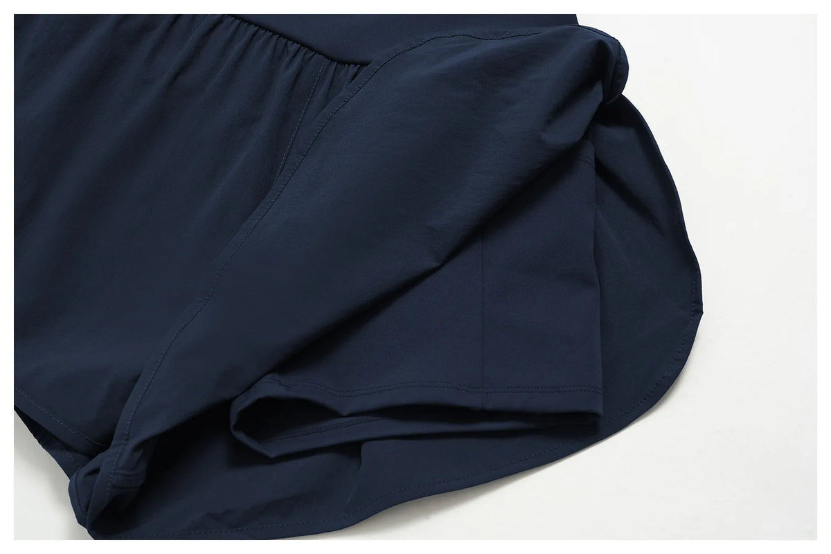 New False Two-piece Sports Shorts Gym Clothes Women Yoga Fitness Short Pants Outdoor Breathable Quick Drying High Waist Tights