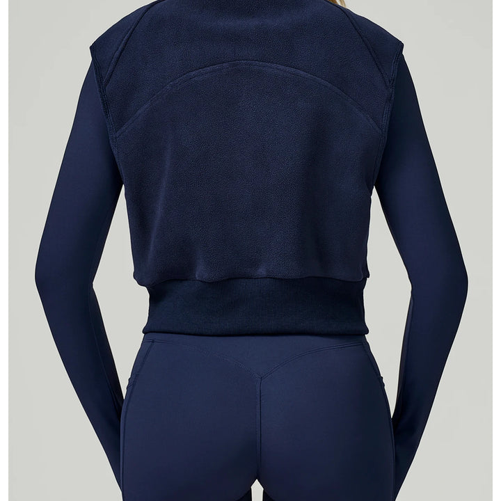 High Neck Velvet Vest