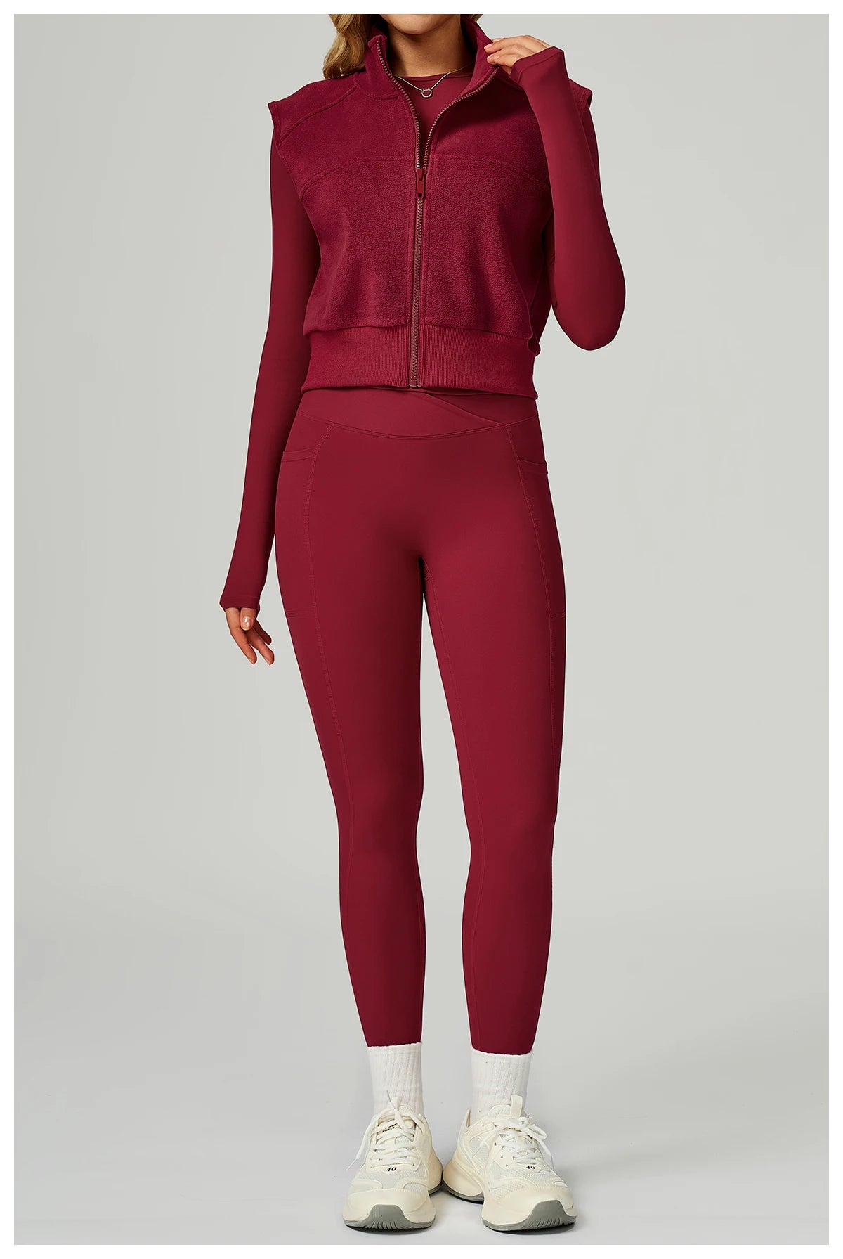 High Neck Velvet Vest