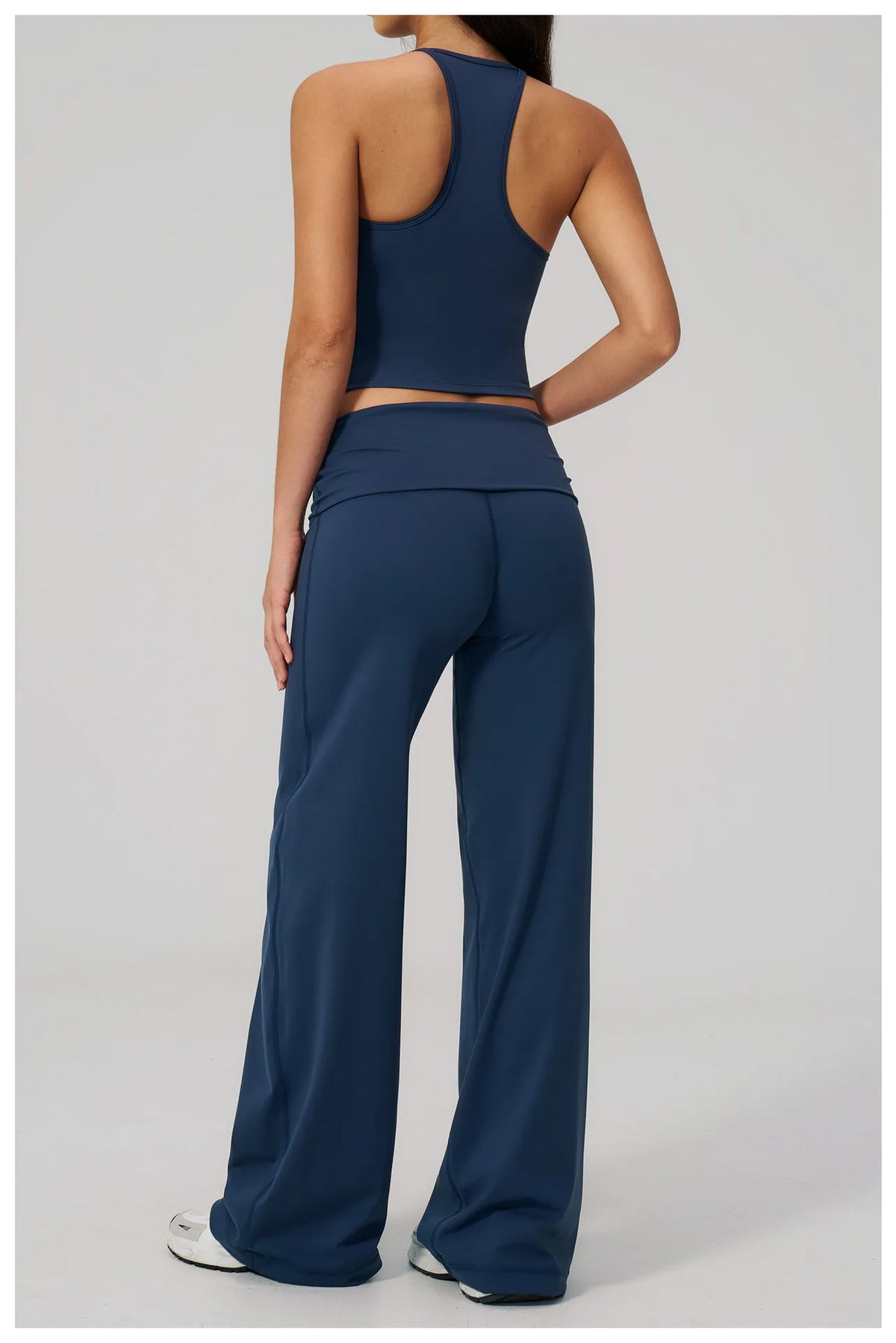 NCLAGEN Women Sportwear 2 Piece Yoga Set Pilates Tank Top Wide-leg Trousers Workout Gym Clothes Fitness Suit Speed Activewear