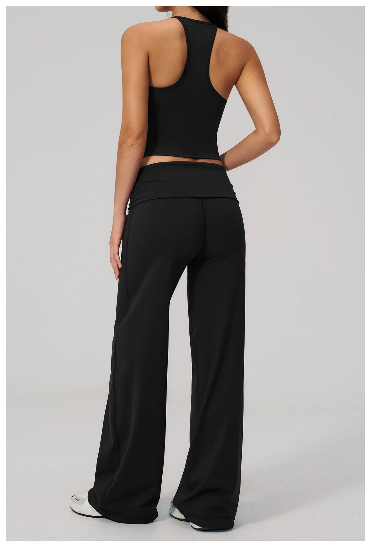 NCLAGEN Women Sportwear 2 Piece Yoga Set Pilates Tank Top Wide-leg Trousers Workout Gym Clothes Fitness Suit Speed Activewear