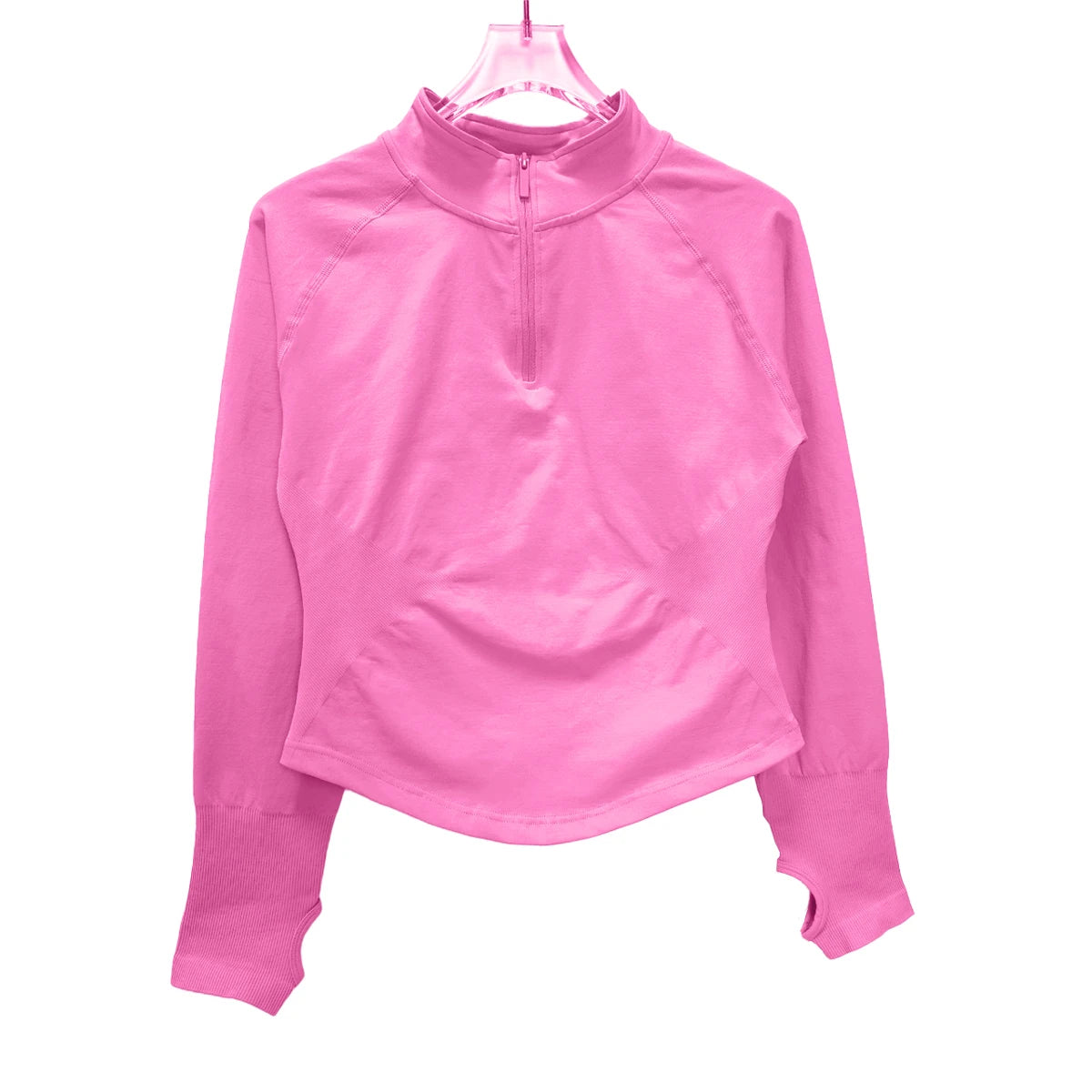 NCLAGEN Gym Clothes Woman Half Zippy Workout Running Fit Jacket Long Sleeve Outdoor Sports Seamless Top Yoga Pilates Clothing