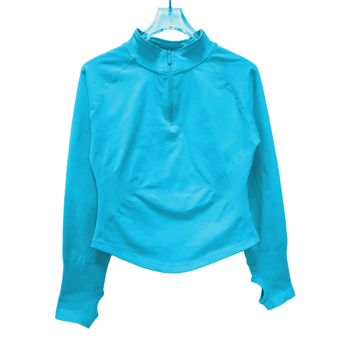NCLAGEN Gym Clothes Woman Half Zippy Workout Running Fit Jacket Long Sleeve Outdoor Sports Seamless Top Yoga Pilates Clothing