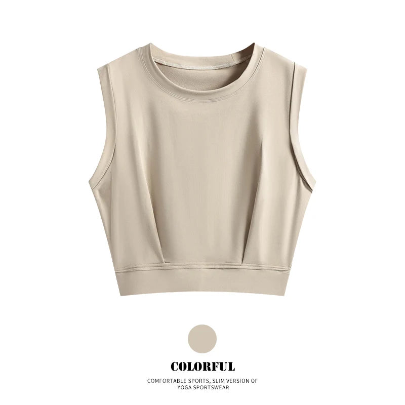 DRUR Women Yoga Tank Top Sleeveless Crop Vest Fitness Shirt Female Gym Clothing Sports Wear Women Vest Active Top Pilates Wear