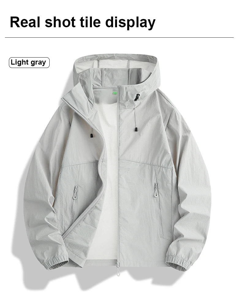 NewHigh-Quality Thin Sun Protection Clothing For Couples, Ice Silk Skin Clothing, Outdoor Snti-UV Jacket