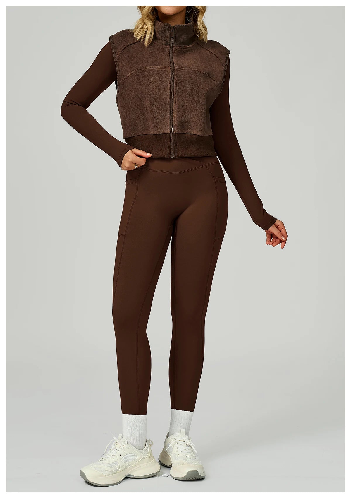 High Neck Velvet Vest