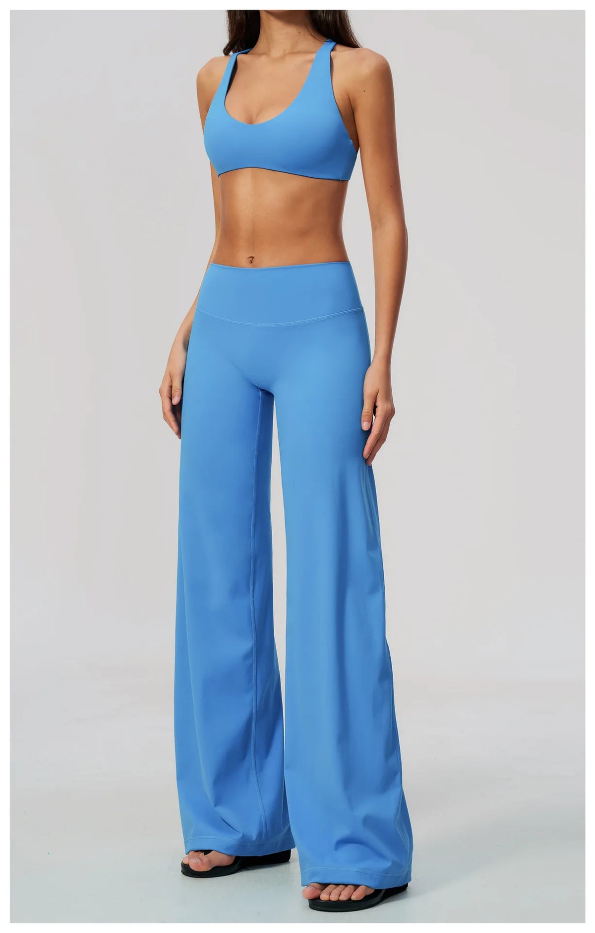NCLAGEN Gym Set 2 Piece Workout Clothes For Women Bra & Wide-leg Trousers High Wais Fitness Suit Sport Outfit Pilates Sportwear