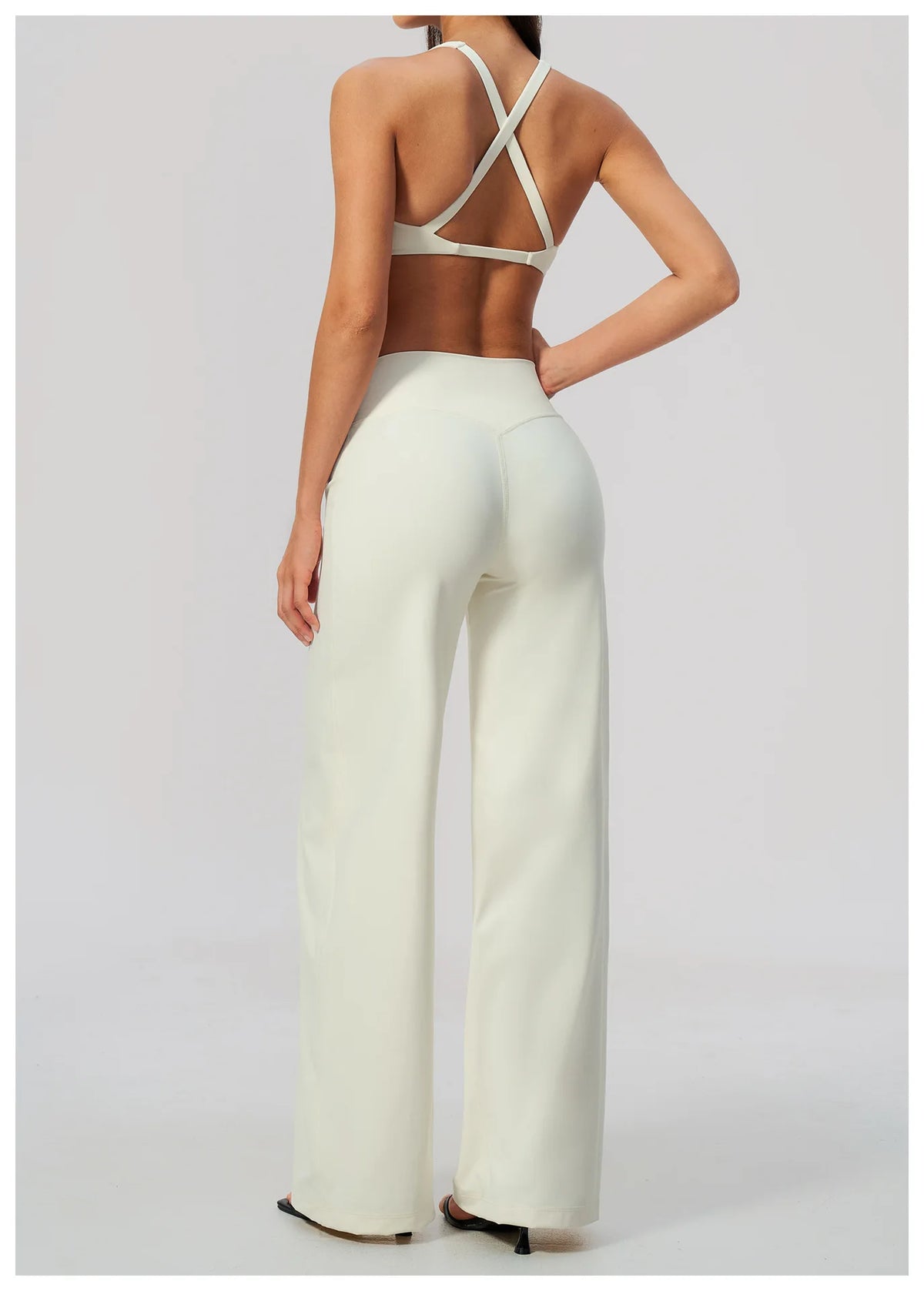 NCLAGEN Gym Set 2 Piece Workout Clothes For Women Bra & Wide-leg Trousers High Wais Fitness Suit Sport Outfit Pilates Sportwear