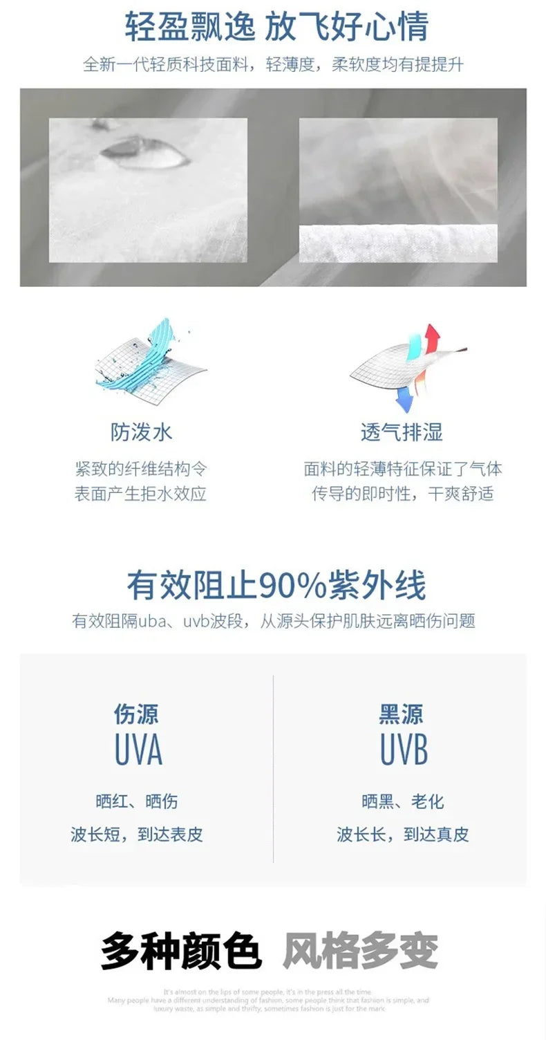 Breathable Anti-UV Sun Protection Coat Fashion Trendy Outdoor Casual OuterwearWomen Summer Ultra Thin Ice Silk Sunscreen Jacket