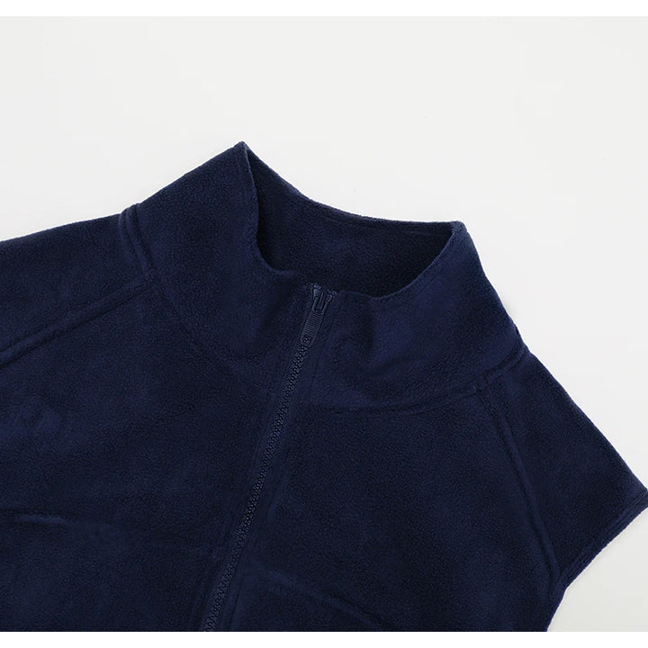 High Neck Velvet Vest