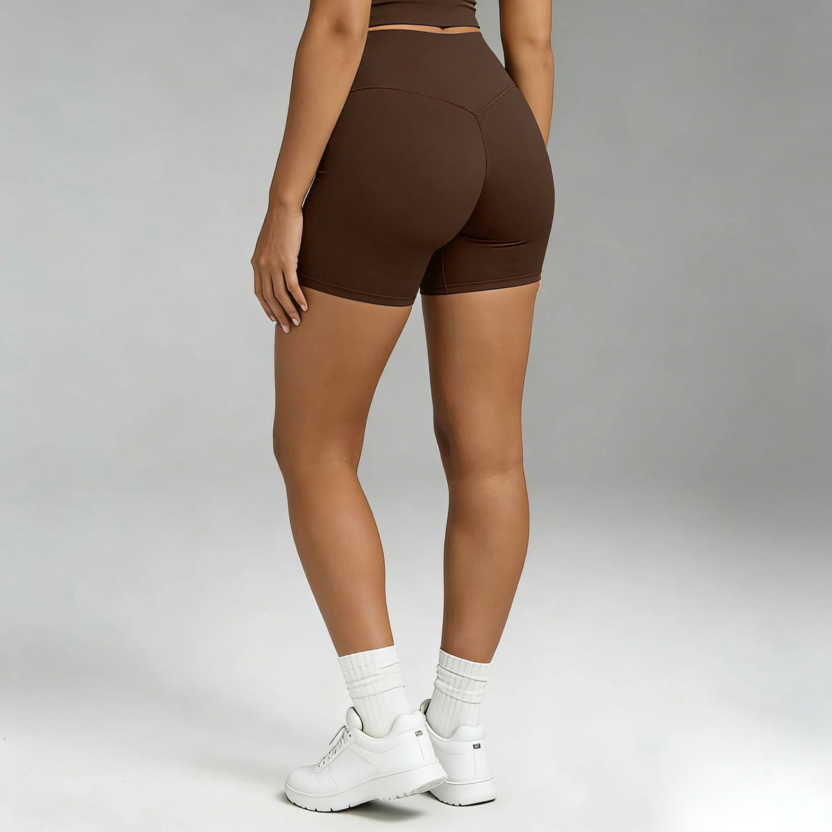 Women Sports Shorts Cross High Waist Elasticity Tight Fitting Yoga Shorts Quick Dry Breathable Moisture Wicking Fitness Pants