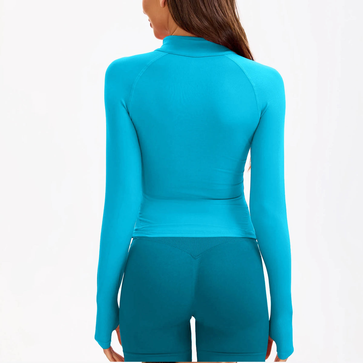 NCLAGEN Half Zippy Gym Top Long Sleeve Running Jacket Women Yoga Pilates Clothing Seamless Sports Shirts Fitness Workout Clothes