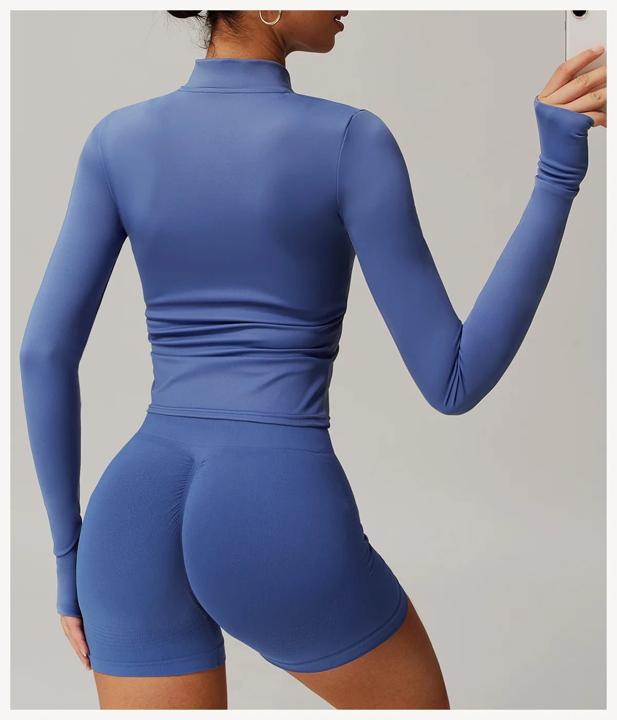 NCLAGEN Gym Sports Top Women Zip Tight Long Sleeve  Naked Feel Fitness Jacket Training Quick Dry Breathable Running Yoga Blouse