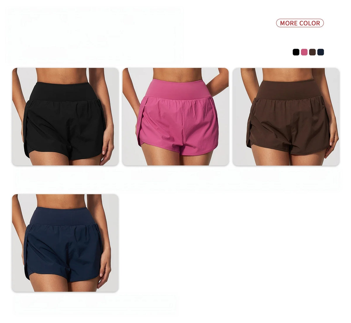 New False Two-piece Sports Shorts Gym Clothes Women Yoga Fitness Short Pants Outdoor Breathable Quick Drying High Waist Tights