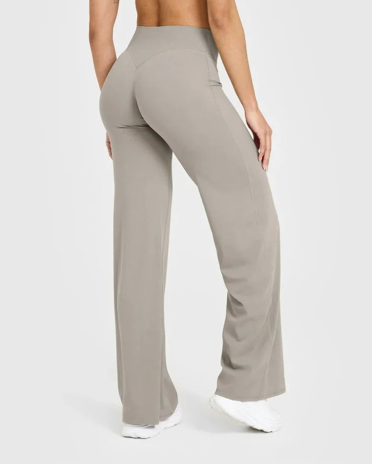 NCLAGEN Sport Trousers SoftMotion Straight-Leg Pants Women's High Waist Yoga Bottoms GYM Naked Feel Pilates Running