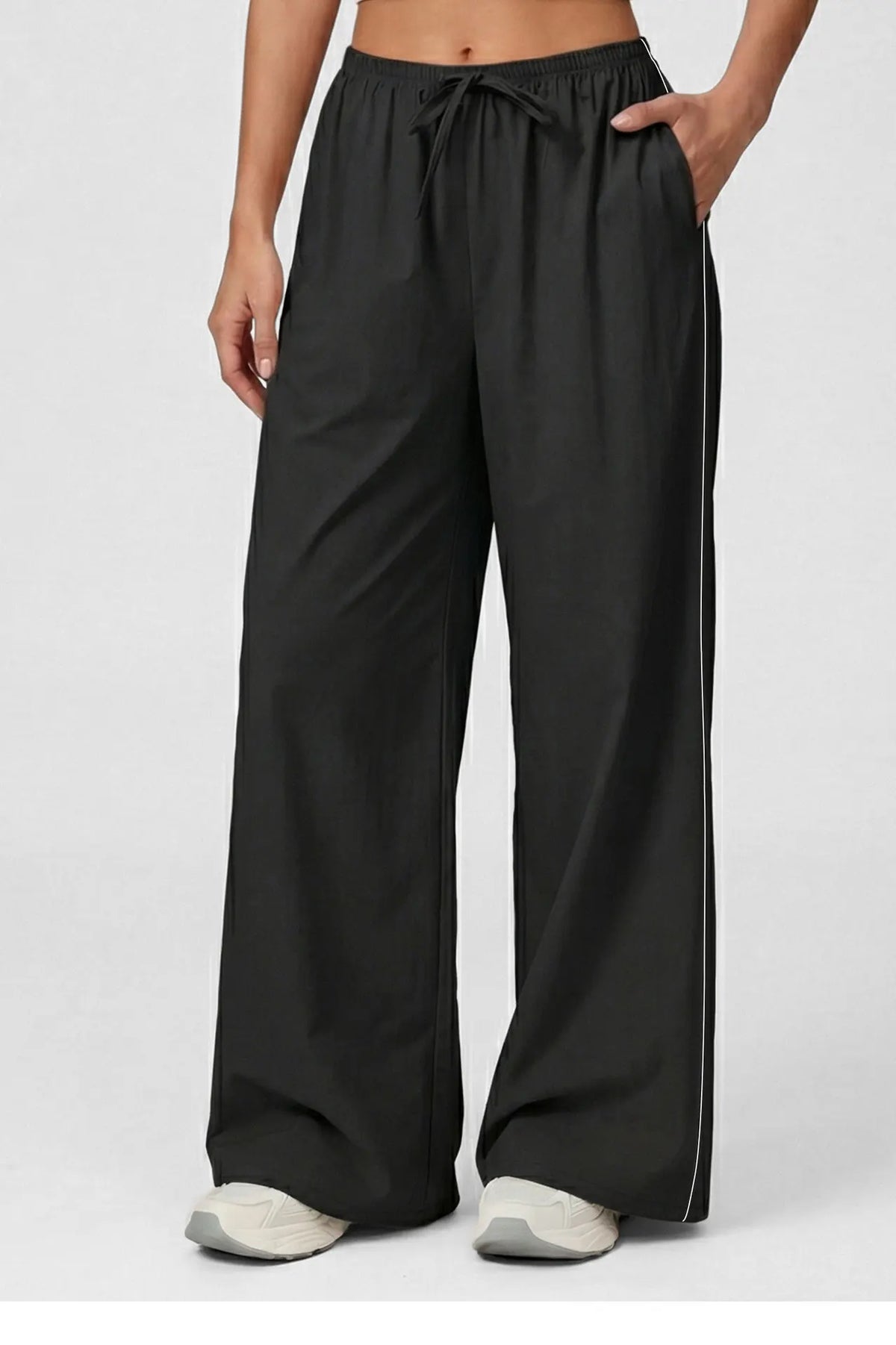 NCLAGEN Yoga Pants Quick-Dry Loose Casual Wide-leg Trousers Brushed Fleece Fit with Drawstring Waist Perfect for Running Fitness