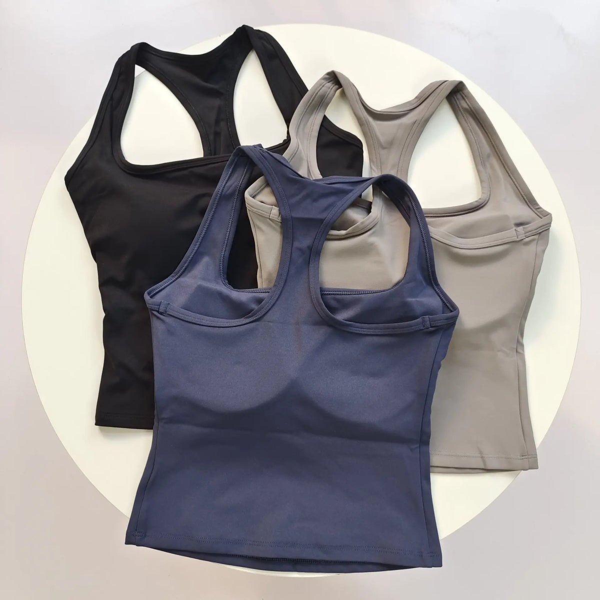 Women's Square Neck Racerback Sports Bra Fixed Pads Shockproof for Yoga Pilates Running Gym