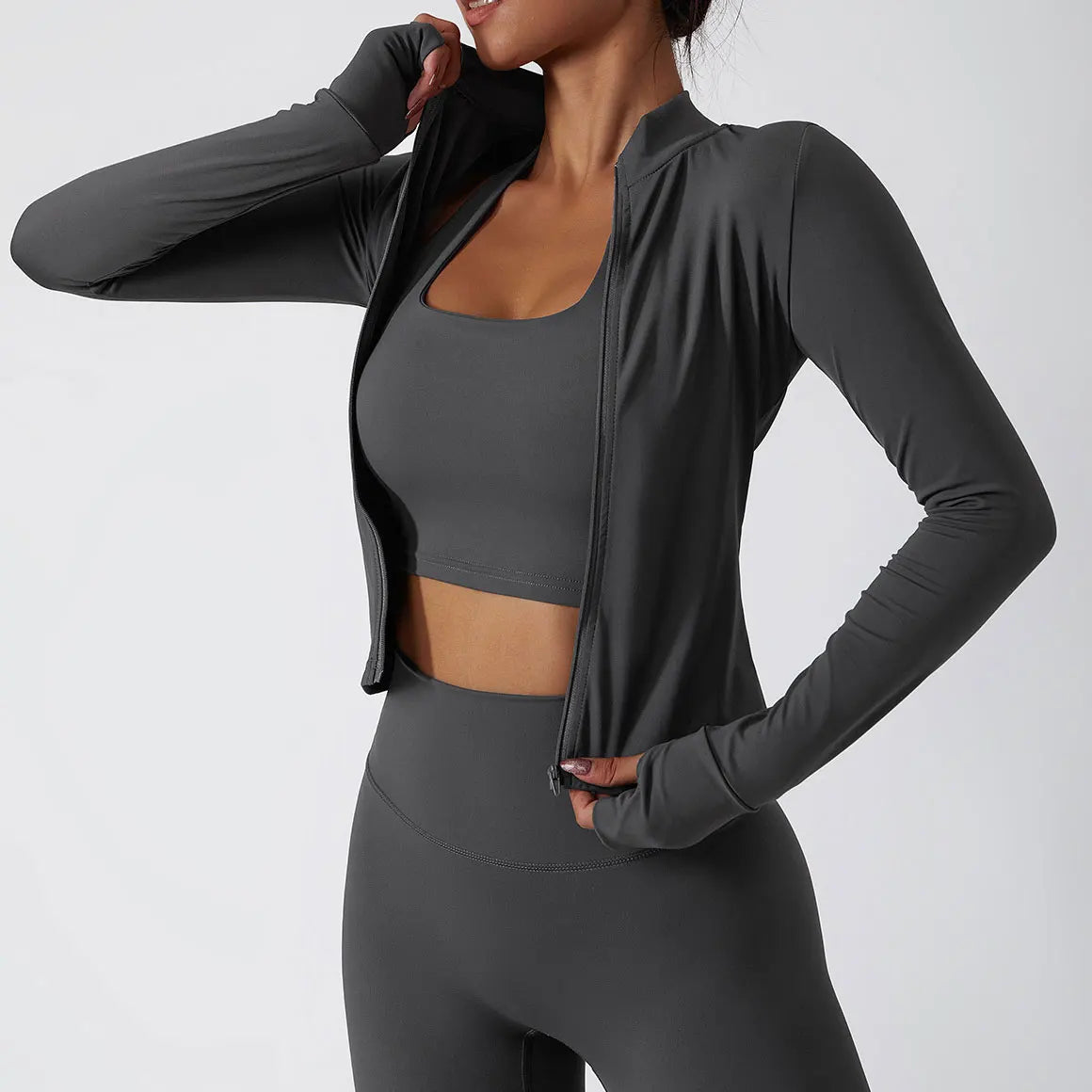 NCLAGEN Gym Sports Top Women Zip Tight Long Sleeve  Naked Feel Fitness Jacket Training Quick Dry Breathable Running Yoga Blouse