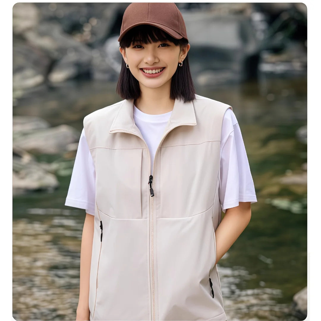 New Summer Men Outdoor Waterproof Quick Drying Cargo 5XL Vests Male Thin Mesh Breathable Waistcoats Climbing Sleeveless Jackets
