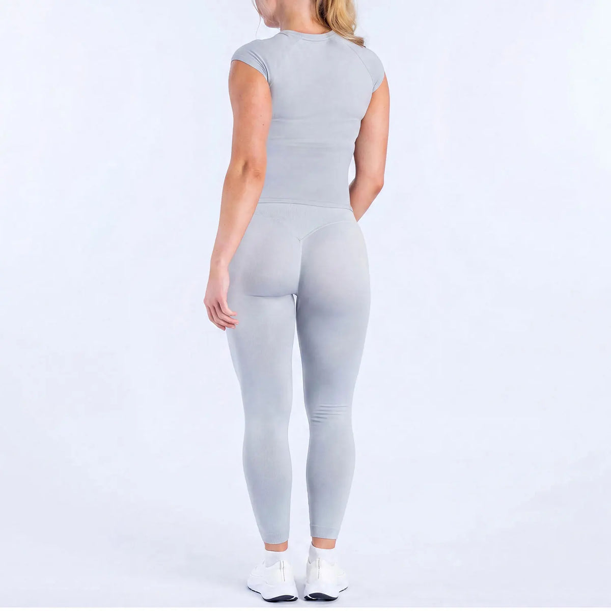 NCLAGEN Yoga Sets 18 Women Gym Clothes Defy Short Sleeve Top And Defy Leggings 2 Piece Fitness Seamless Suit Workout Sportswear