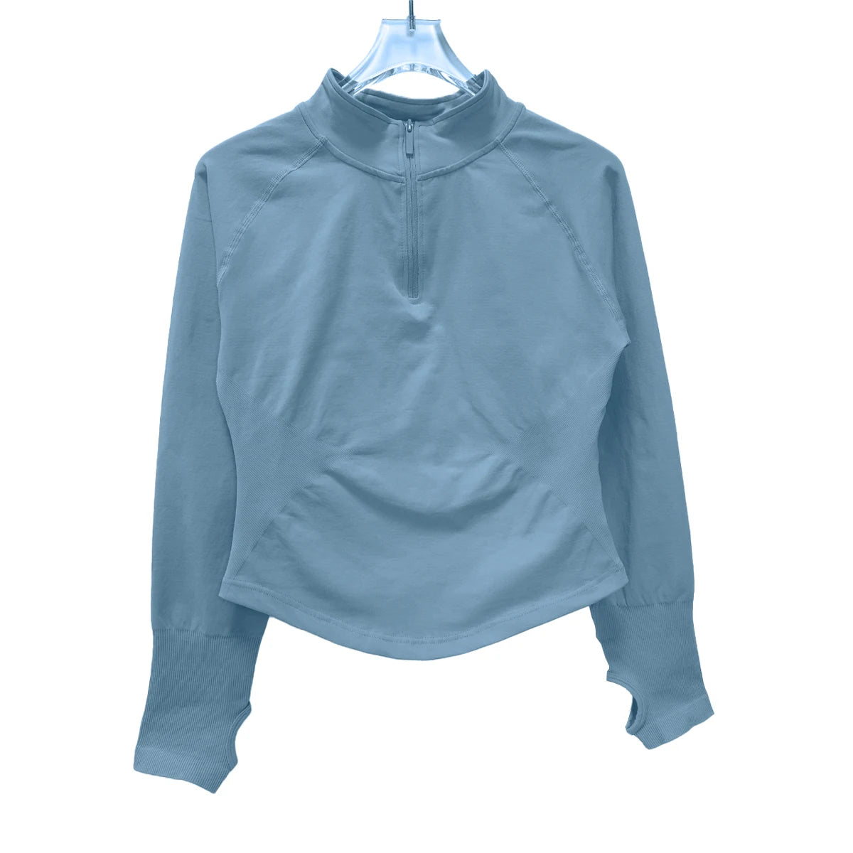 NCLAGEN Gym Clothes Woman Half Zippy Workout Running Fit Jacket Long Sleeve Outdoor Sports Seamless Top Yoga Pilates Clothing