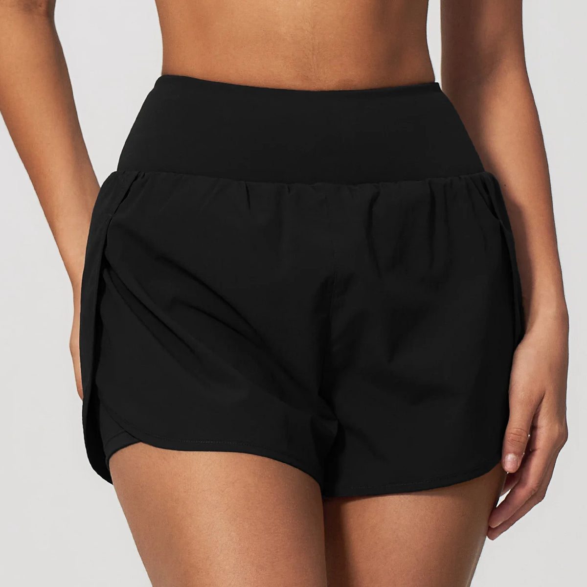 New False Two-piece Sports Shorts Gym Clothes Women Yoga Fitness Short Pants Outdoor Breathable Quick Drying High Waist Tights