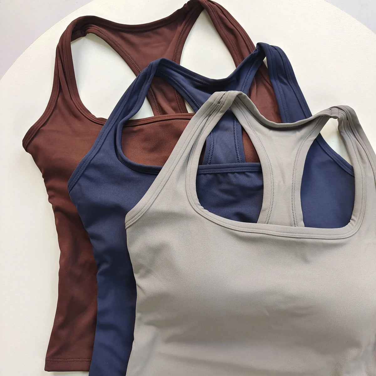 Women's Square Neck Racerback Sports Bra Fixed Pads Shockproof for Yoga Pilates Running Gym
