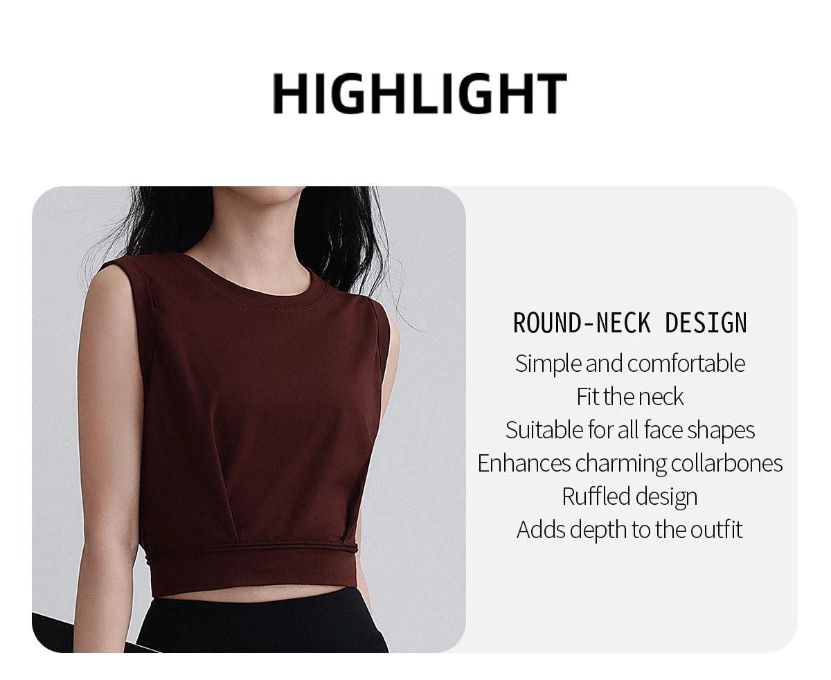 DRUR Women Yoga Tank Top Sleeveless Crop Vest Fitness Shirt Female Gym Clothing Sports Wear Women Vest Active Top Pilates Wear