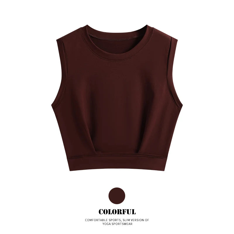 DRUR Women Yoga Tank Top Sleeveless Crop Vest Fitness Shirt Female Gym Clothing Sports Wear Women Vest Active Top Pilates Wear