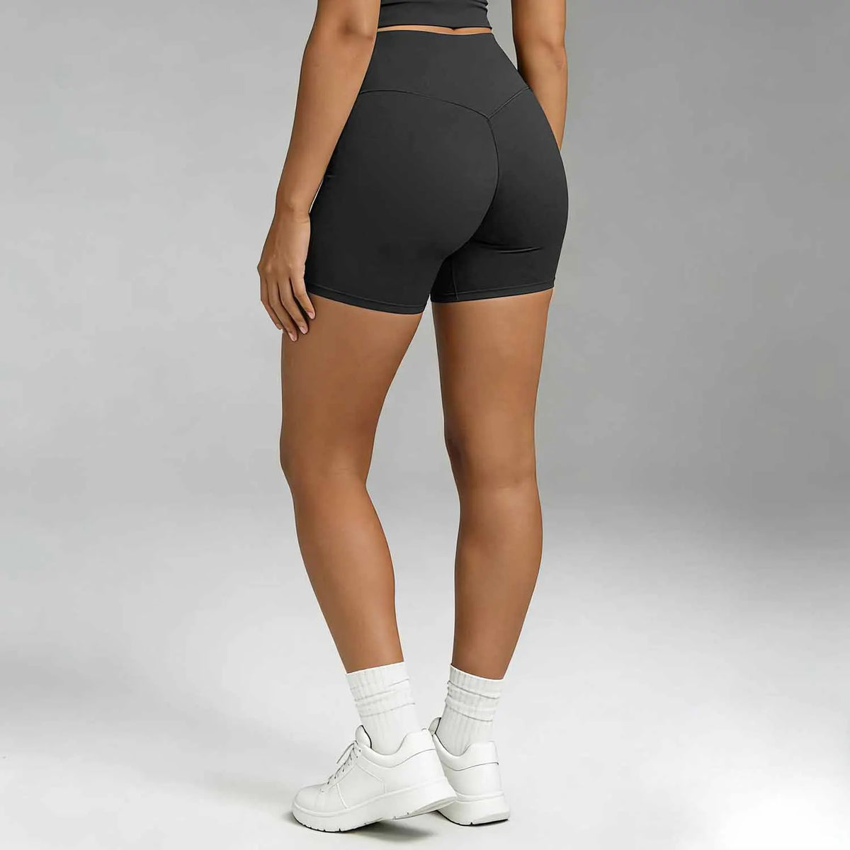 Women Sports Shorts Cross High Waist Elasticity Tight Fitting Yoga Shorts Quick Dry Breathable Moisture Wicking Fitness Pants