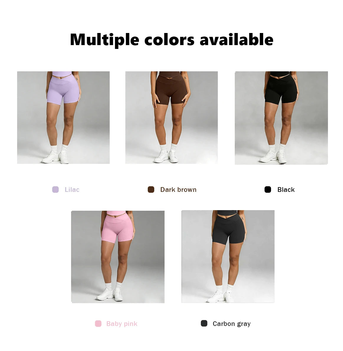 Women Sports Shorts Cross High Waist Elasticity Tight Fitting Yoga Shorts Quick Dry Breathable Moisture Wicking Fitness Pants
