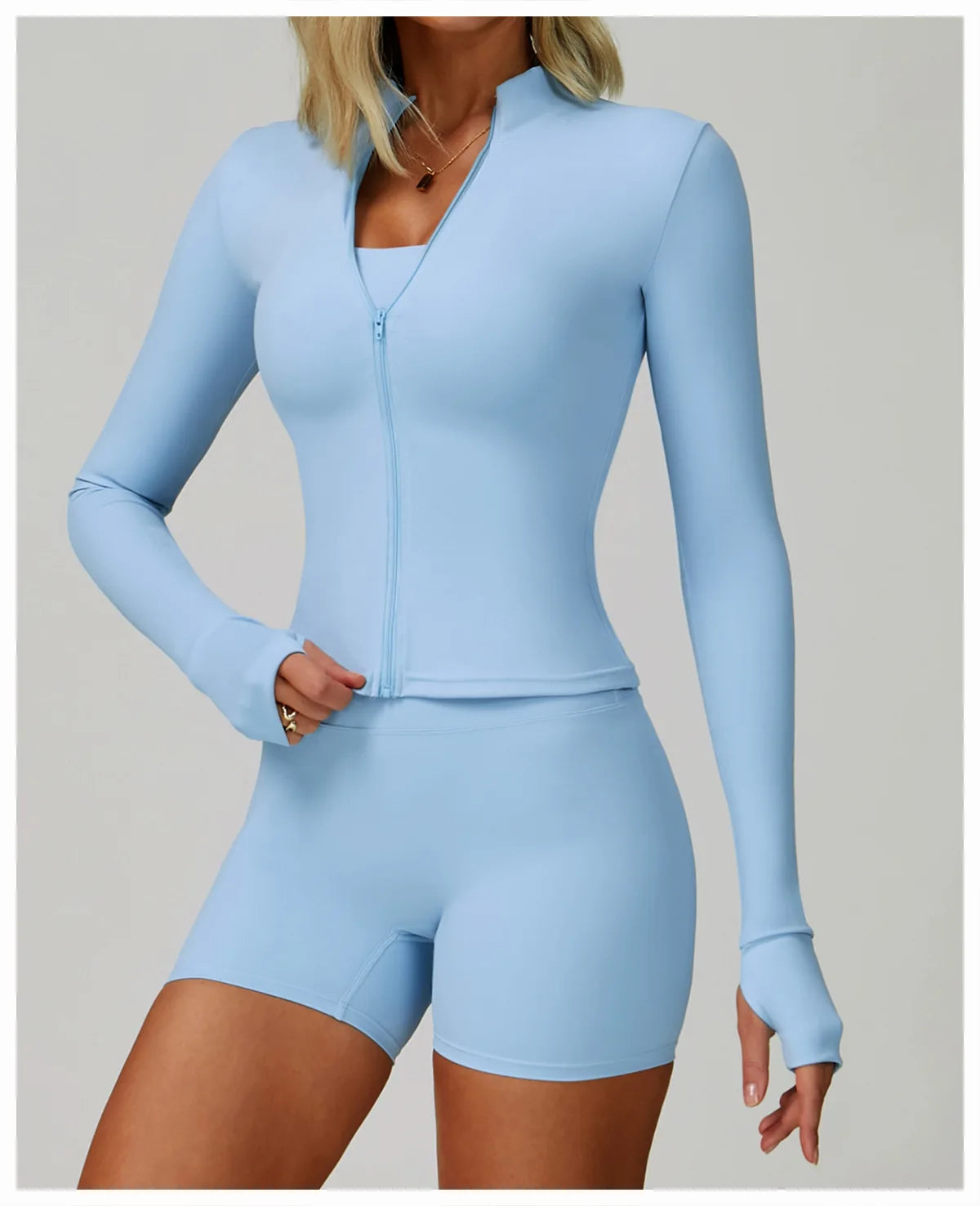 NCLAGEN Gym Sports Top Women Zip Tight Long Sleeve  Naked Feel Fitness Jacket Training Quick Dry Breathable Running Yoga Blouse