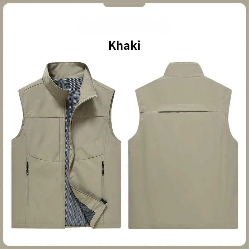New Summer Men Outdoor Waterproof Quick Drying Cargo 5XL Vests Male Thin Mesh Breathable Waistcoats Climbing Sleeveless Jackets