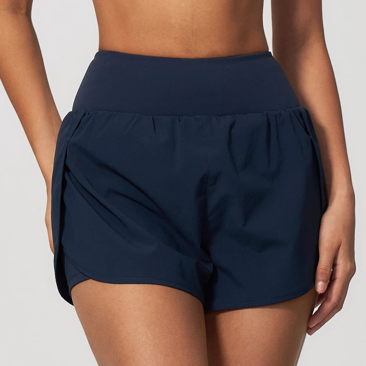 New False Two-piece Sports Shorts Gym Clothes Women Yoga Fitness Short Pants Outdoor Breathable Quick Drying High Waist Tights