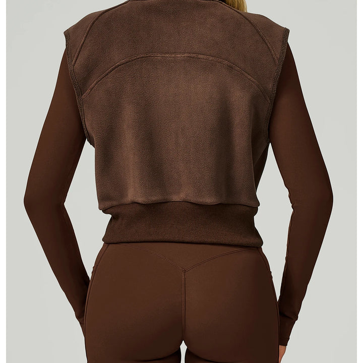 High Neck Velvet Vest