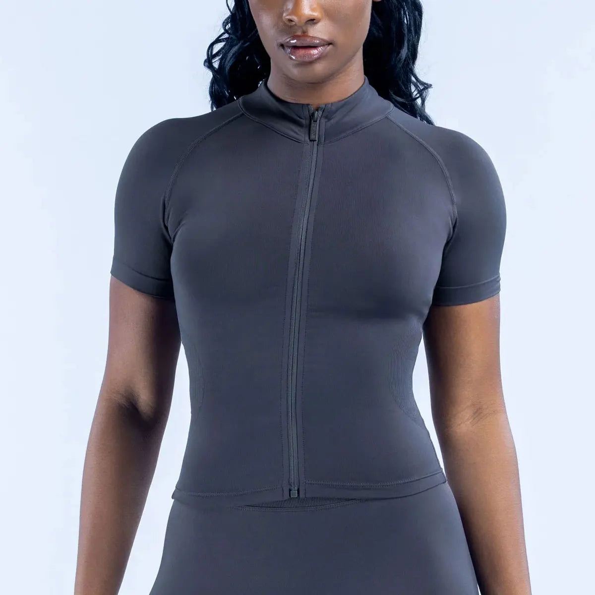 NCLAGEN Short Sleeve Zippy Yoga Top Tee Running Jacket Seamless Skinny GYM Clothes Fitness Pilates Breathable Workout Shirts