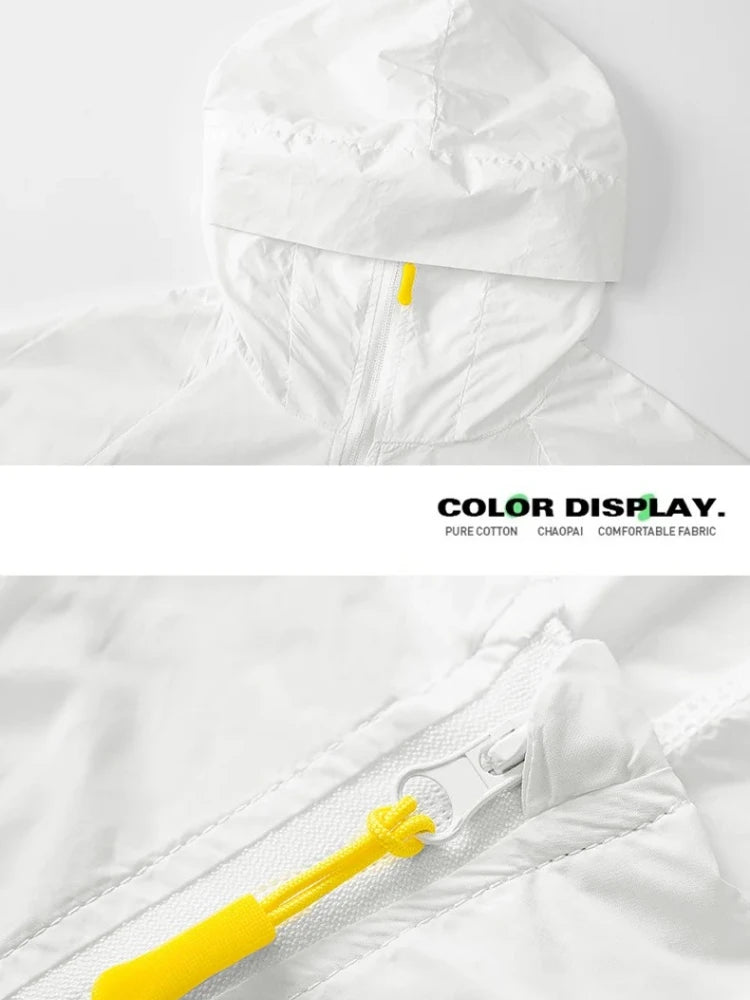 Breathable Anti-UV Sun Protection Coat Fashion Trendy Outdoor Casual OuterwearWomen Summer Ultra Thin Ice Silk Sunscreen Jacket