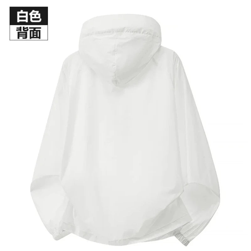 Breathable Anti-UV Sun Protection Coat Fashion Trendy Outdoor Casual OuterwearWomen Summer Ultra Thin Ice Silk Sunscreen Jacket